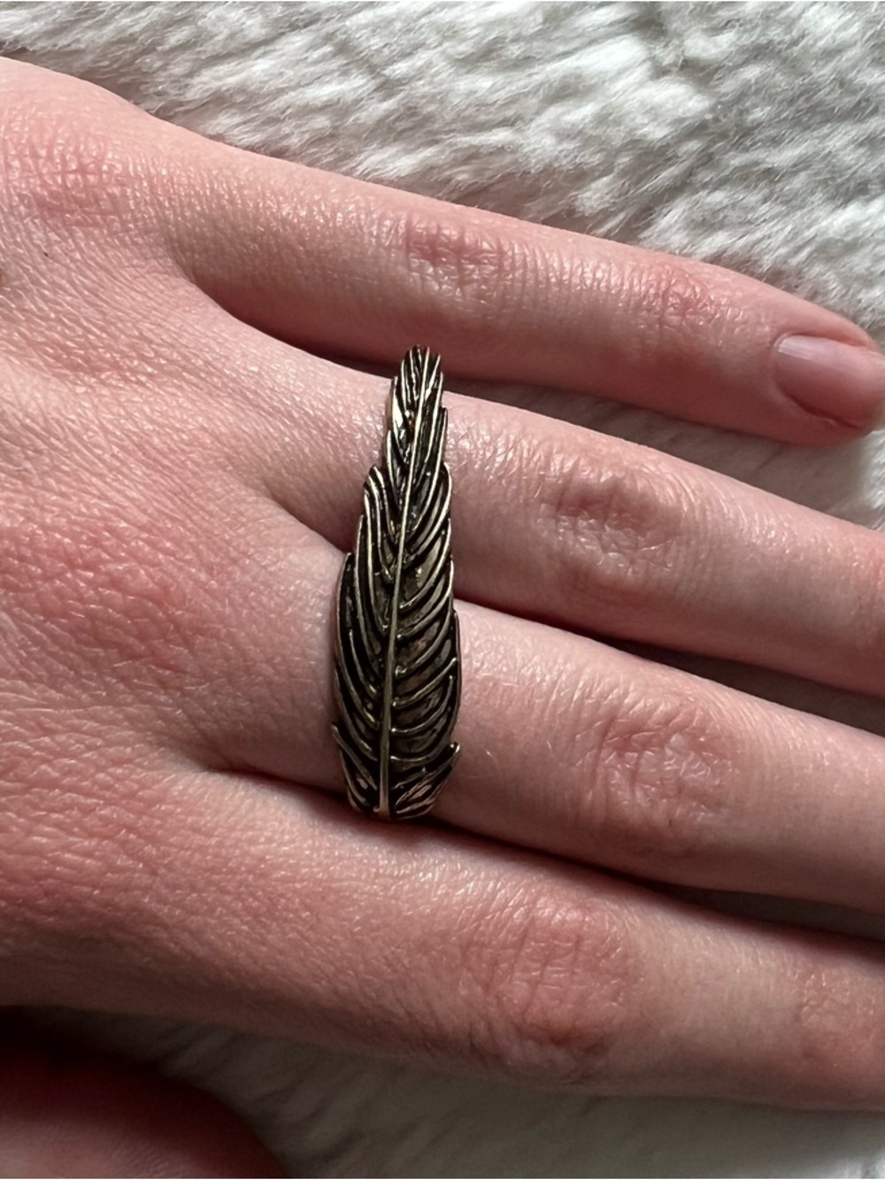 Bronze/Silver Feather Wrap Ring - Women Jewelry